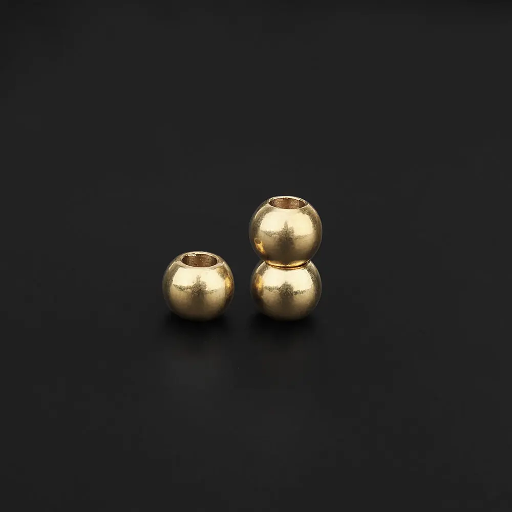 10pcs Paracord Brass Round Ball Beads Bracelets Loose Charm Bead DIY Necklaces Jewelry Making Accessories