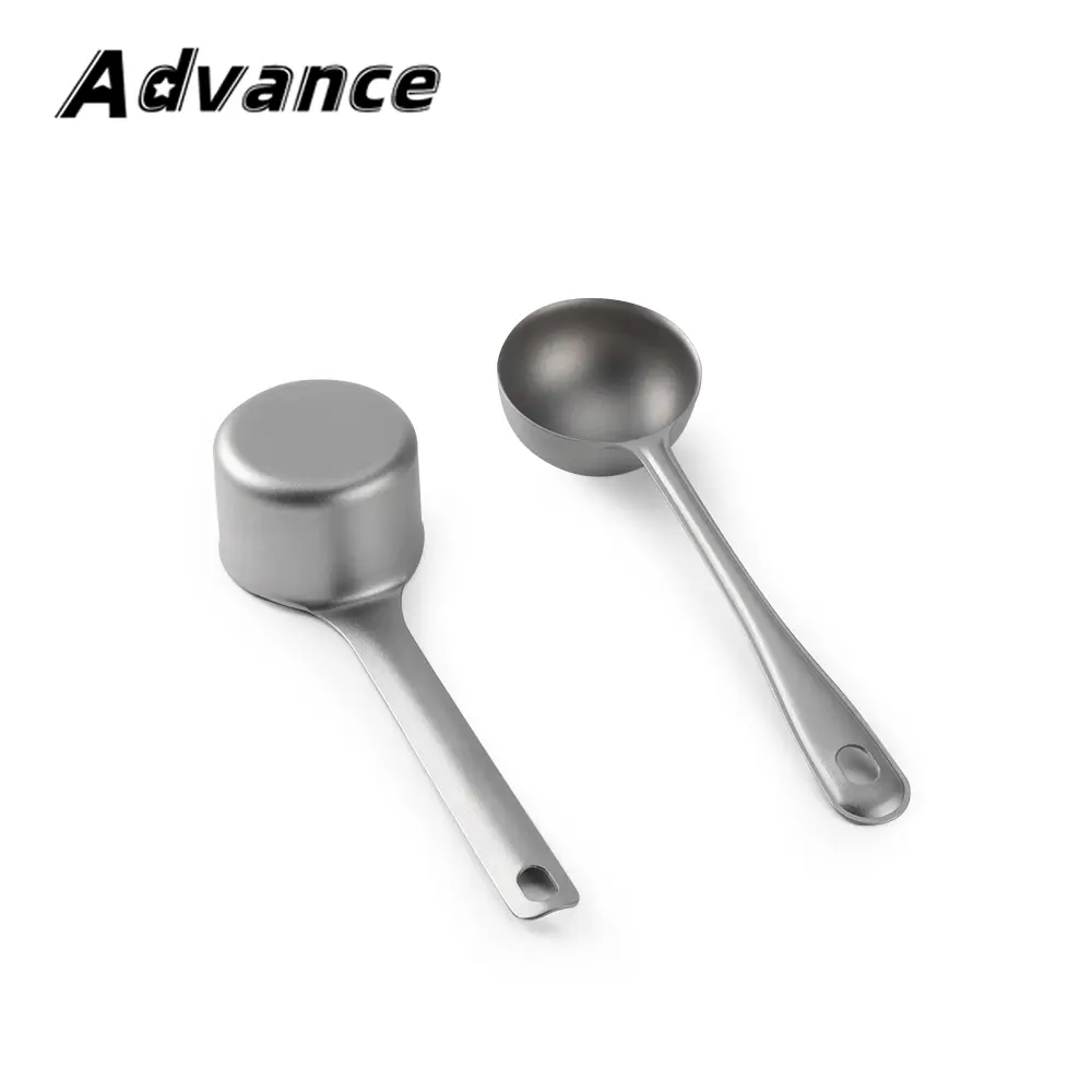 Coffee Bean Spoon Outdoor Camping Food Titanium Spoon Portable Picnic Tableware Soup Ladle