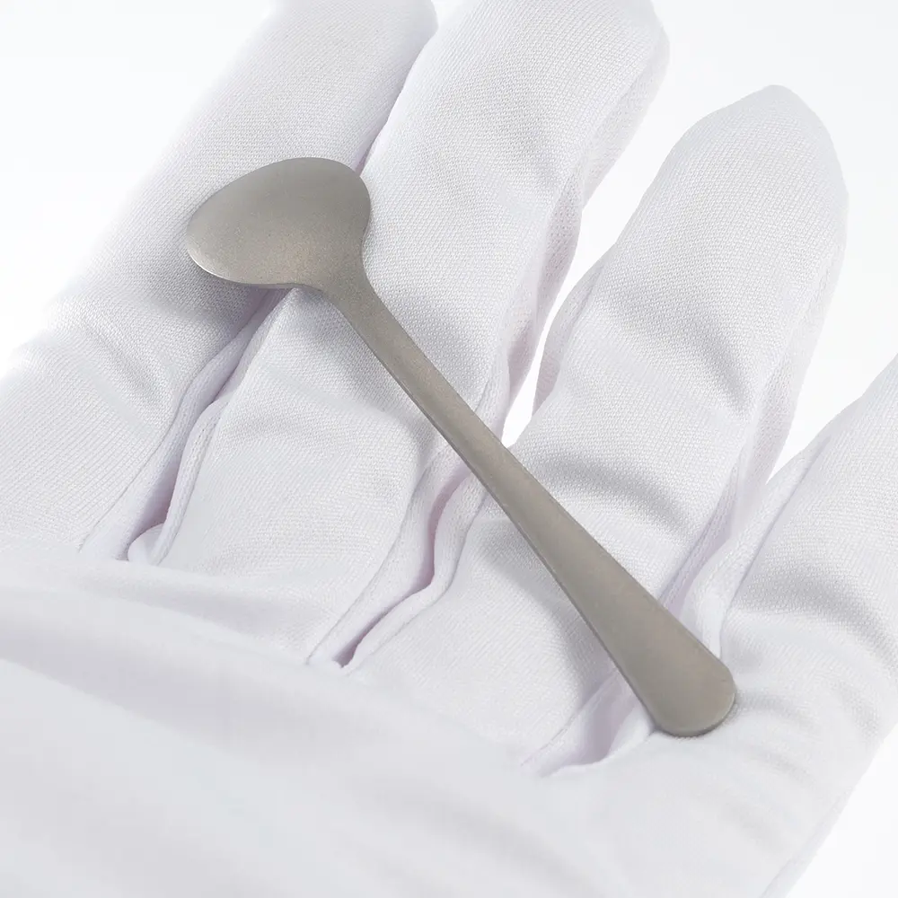 5pcs Mini Size Titanium Alloy Small Dessert Spoon Outdoor Camping Coffee Mixing Spoon