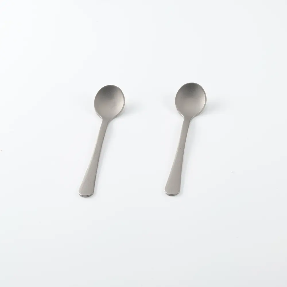 5pcs Mini Size Titanium Alloy Small Dessert Spoon Outdoor Camping Coffee Mixing Spoon