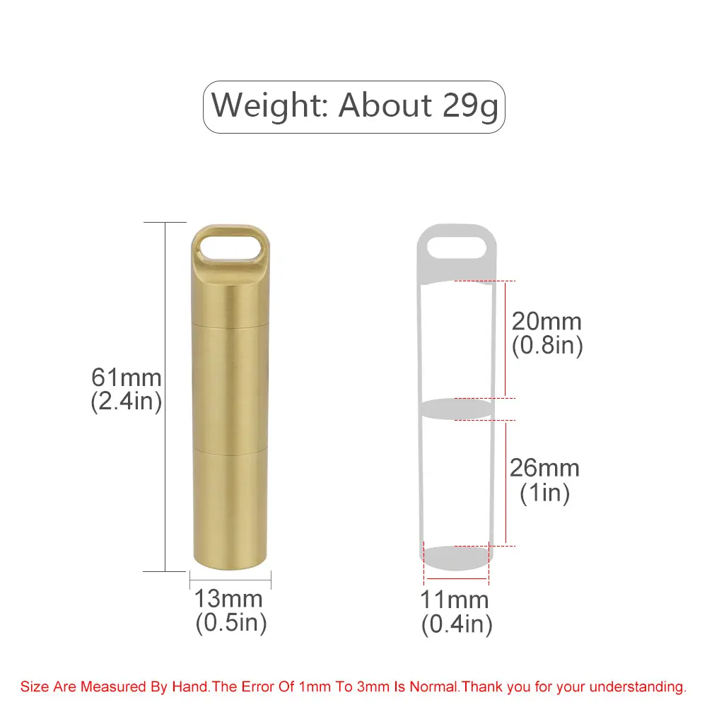 Multi-Compartment Storage Bottle Organiser Brass Waterproof Bottle Double Layer Canister Copper Box Outdoor Camping Tool