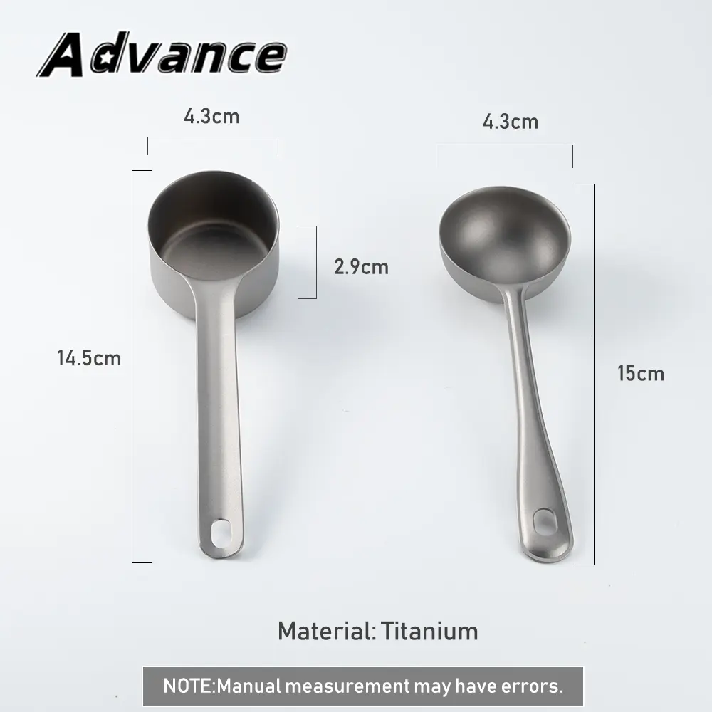 Coffee Bean Spoon Outdoor Camping Food Titanium Spoon Portable Picnic Tableware Soup Ladle