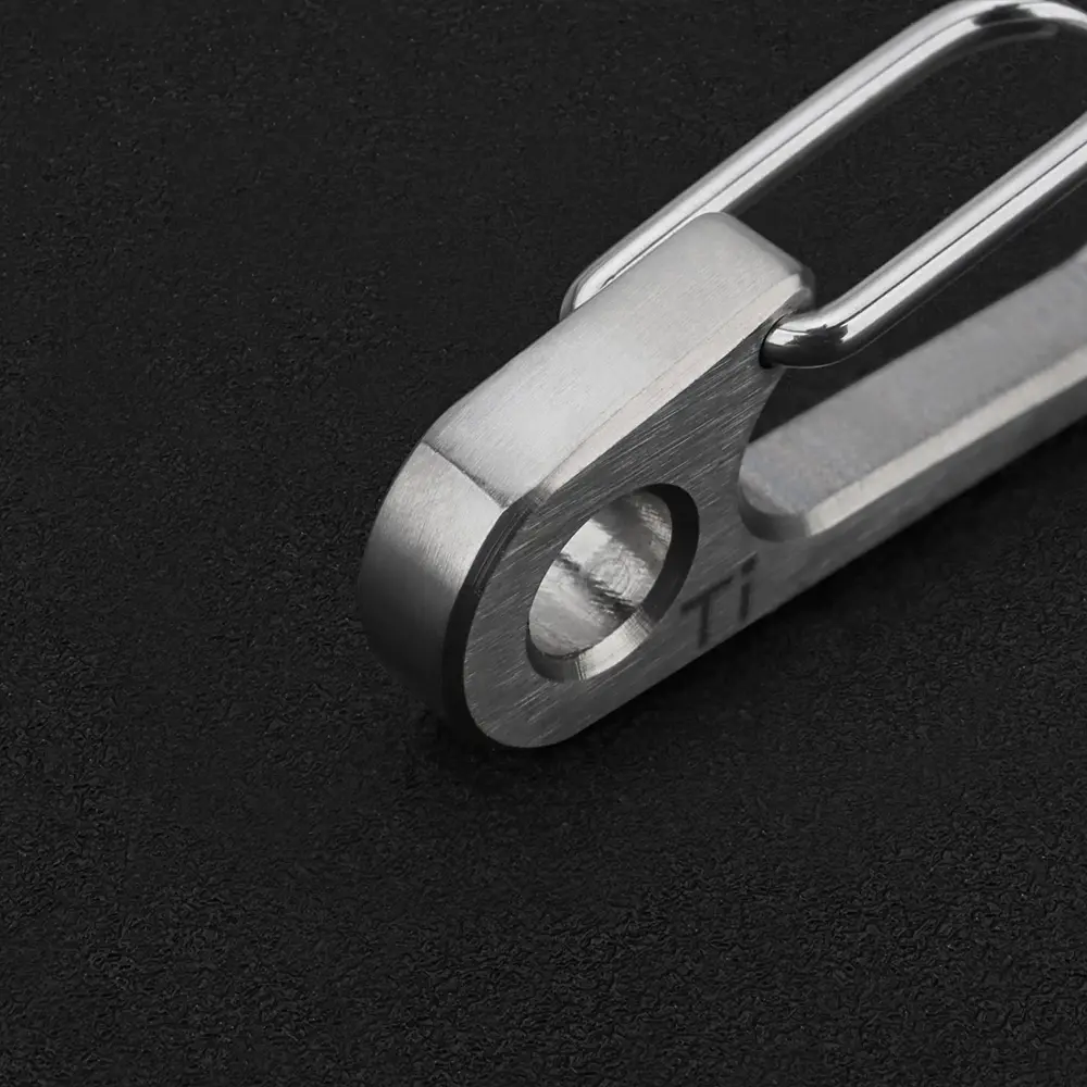 Titanium Alloy Buckle Outdoor EDC Tool Titanium Keychain Brushed Surface