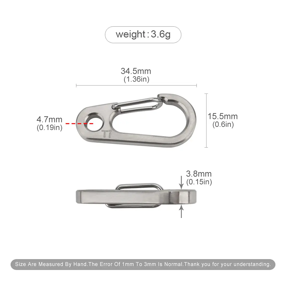 Titanium Alloy Buckle Outdoor EDC Tool Titanium Keychain Brushed Surface