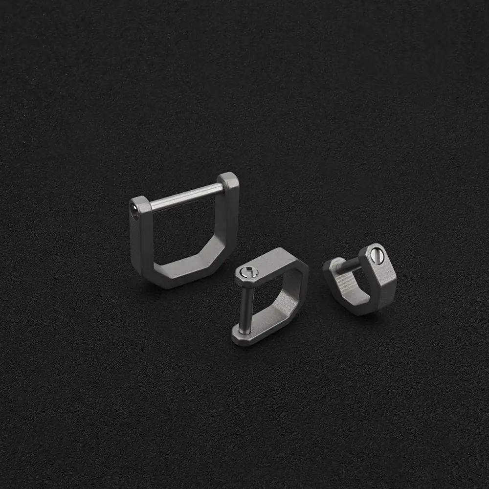1pc Wire Cutting Titanium Alloy D Shape Buckle Keychain Accessories Horseshoe Buckle Outdoor EDC Tool