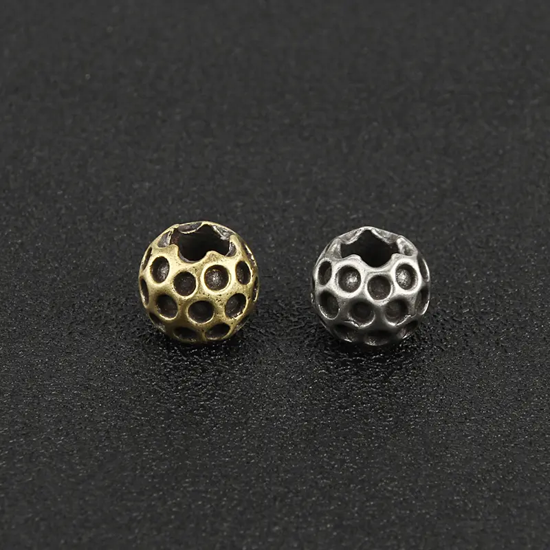 2pcs Brass Beads Ball Shape Knife Beads EDC DIY Paracord Bead