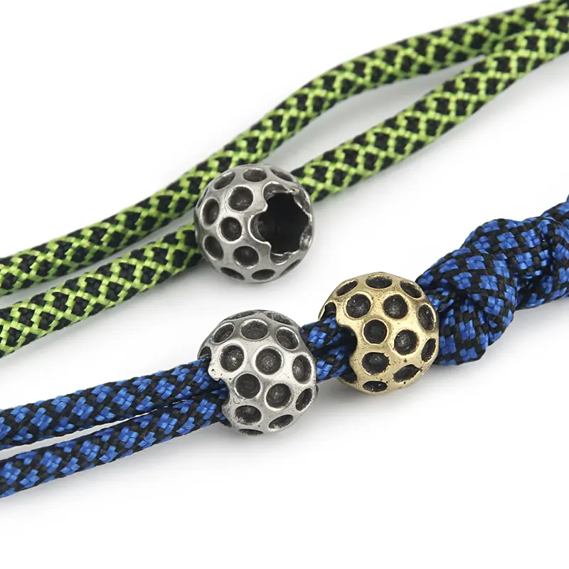 2pcs Brass Beads Ball Shape Knife Beads EDC DIY Paracord Bead