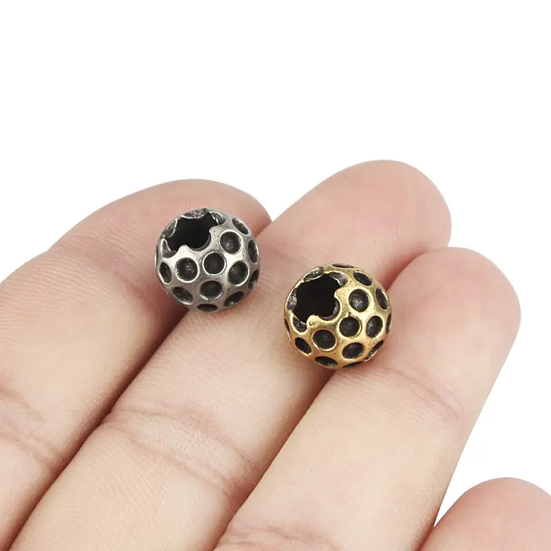 2pcs Brass Beads Ball Shape Knife Beads EDC DIY Paracord Bead