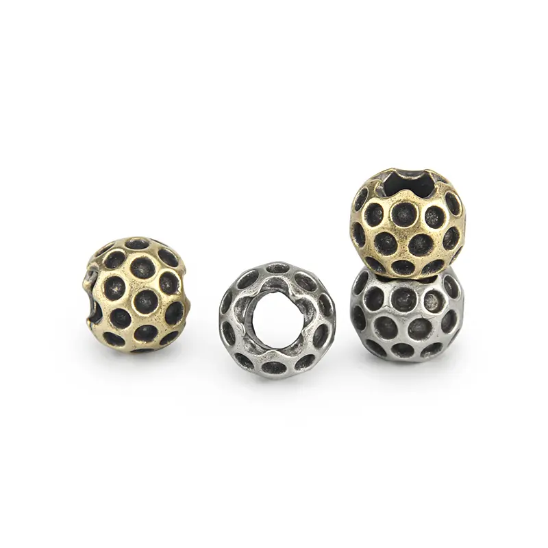 2pcs Brass Beads Ball Shape Knife Beads EDC DIY Paracord Bead