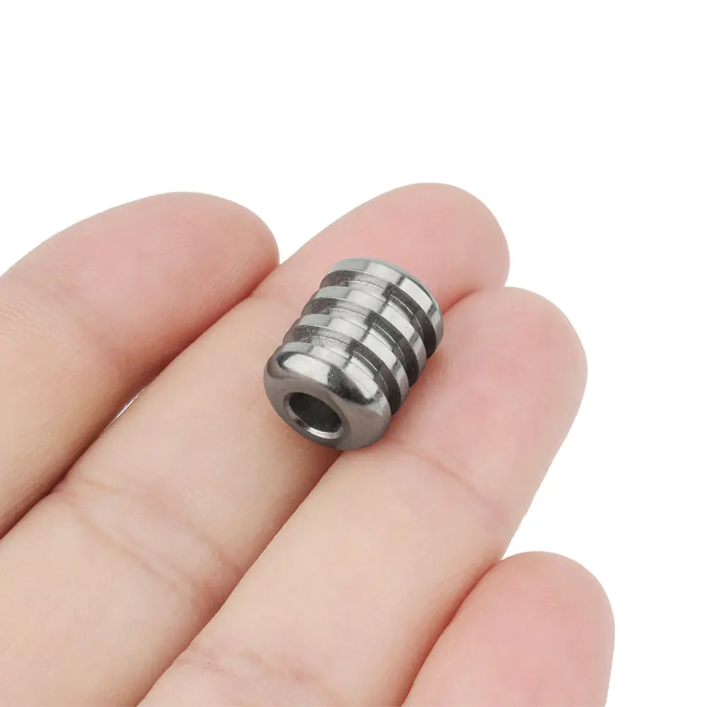 1PC Titanium Alloy Paracord Bead Pendant Accessory Necklace Backpack Zip Head Rope Bead