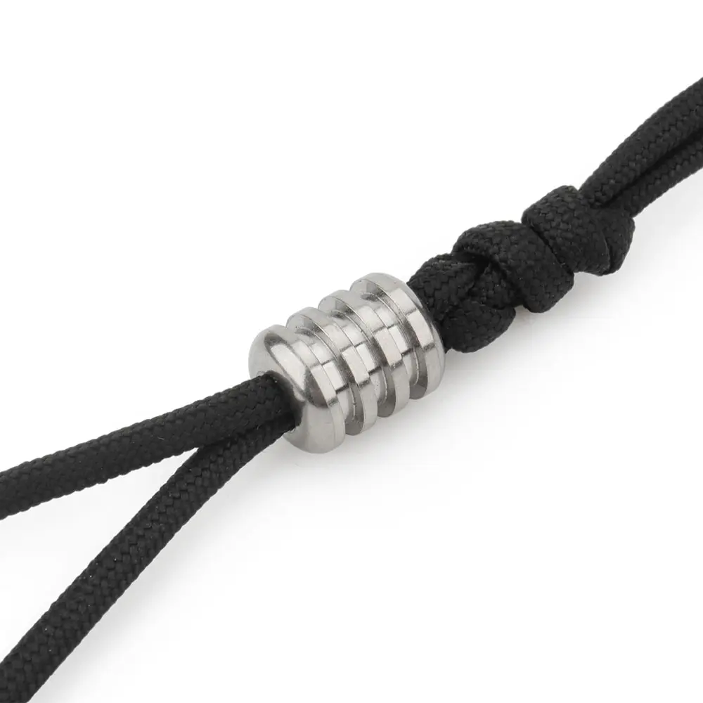 1PC Titanium Alloy Paracord Bead Pendant Accessory Necklace Backpack Zip Head Rope Bead