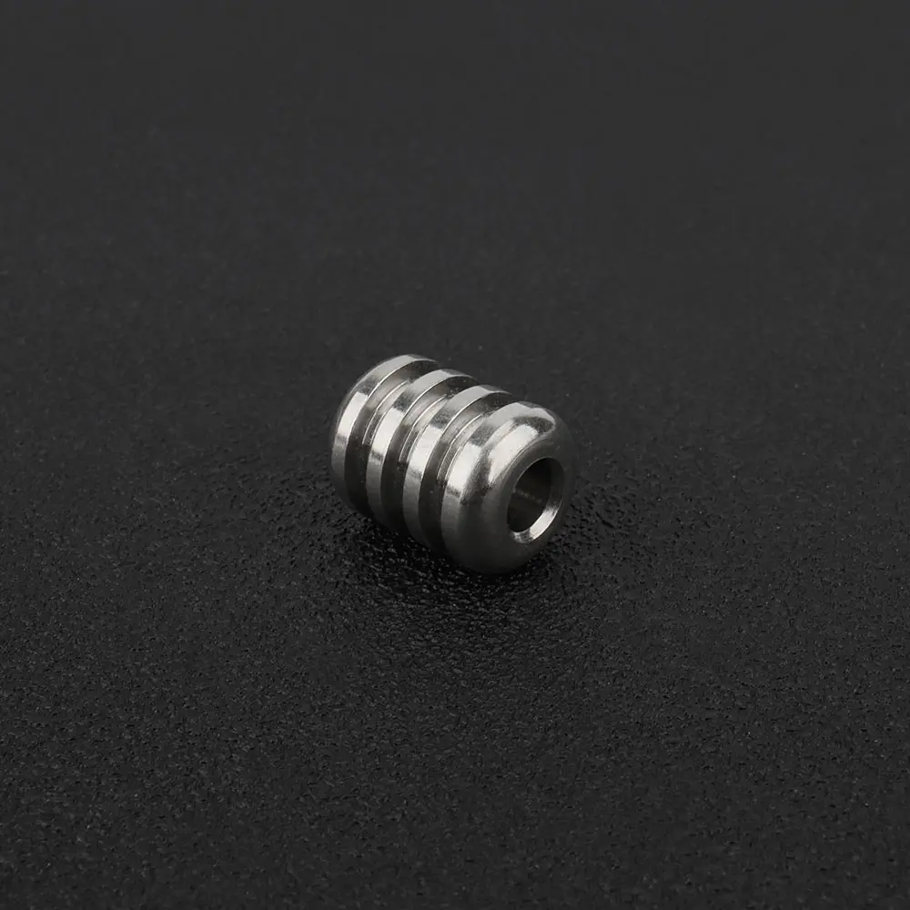 1PC Titanium Alloy Paracord Bead Pendant Accessory Necklace Backpack Zip Head Rope Bead