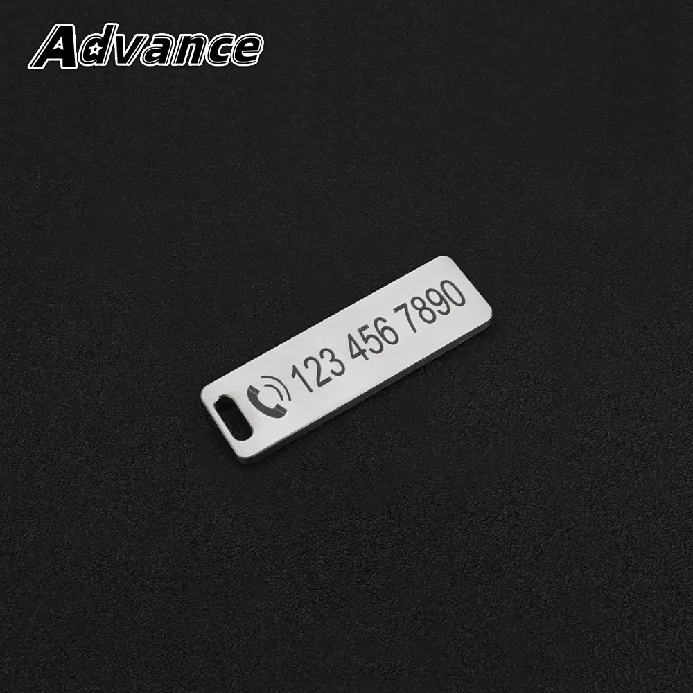 Personalized Name Telephone Titanium Alloy Plate Laser Engraving Custom Keyring Pendant Titanium Keychain Accessories