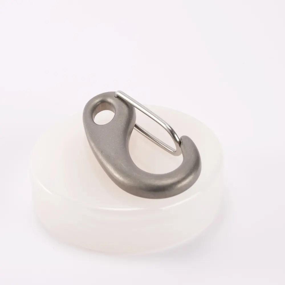 Gray Titanium Alloy Lobster Spring Buckle Titanium Keychain EDC Camping Outdoor Tool