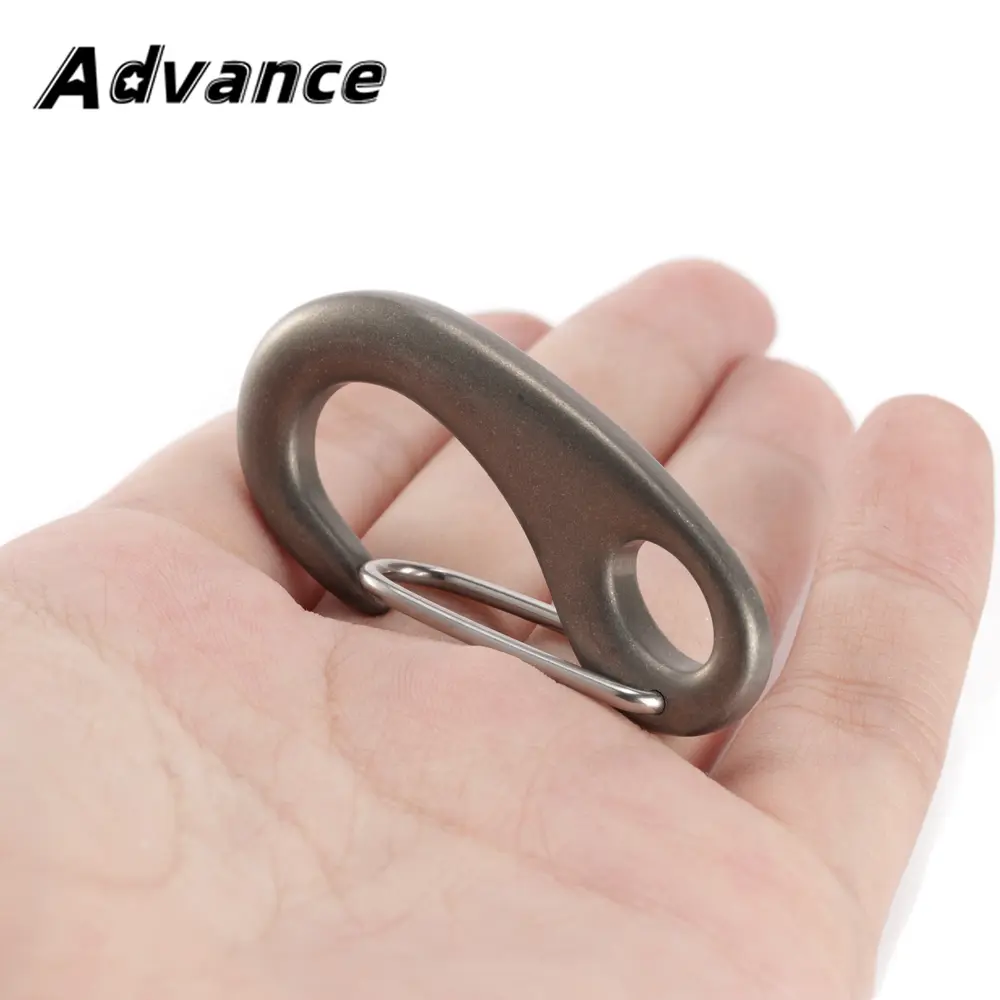 Gray Titanium Alloy Lobster Spring Buckle Titanium Keychain EDC Camping Outdoor Tool