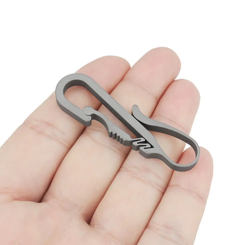 Titanium Alloy Curves Buckle Belt Key Ring Portable Backpack Buckle Outdoor EDC Tool