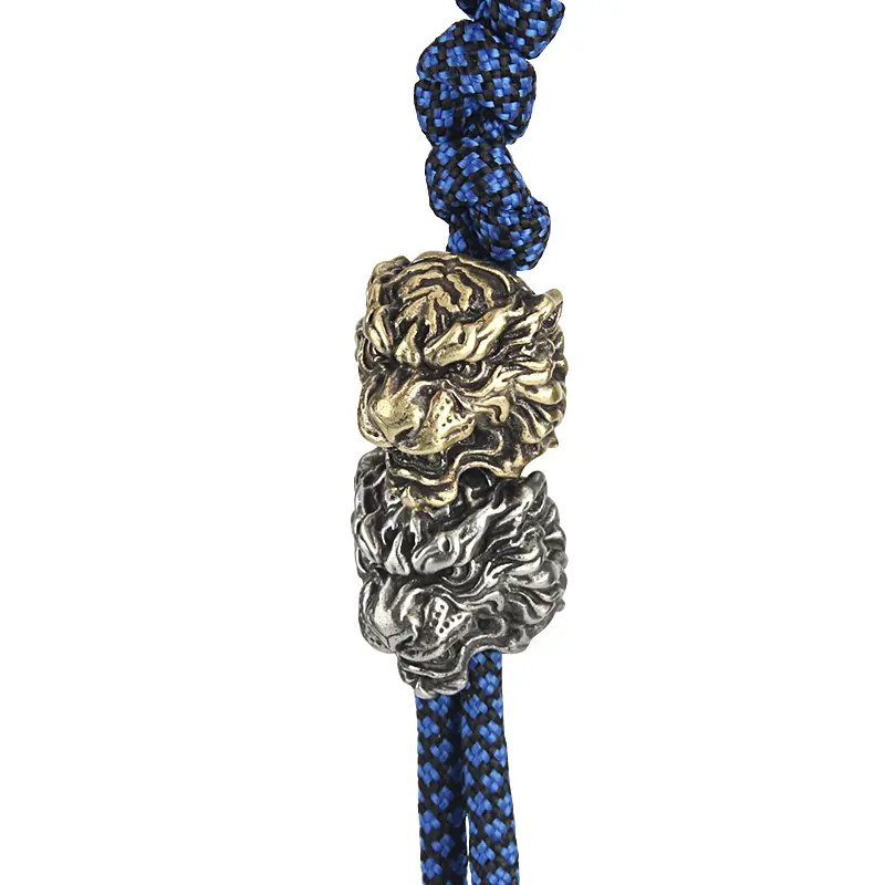 Tiger Brass Rope Beads Vintage Animal Knife Beads DIY Paracord Bead