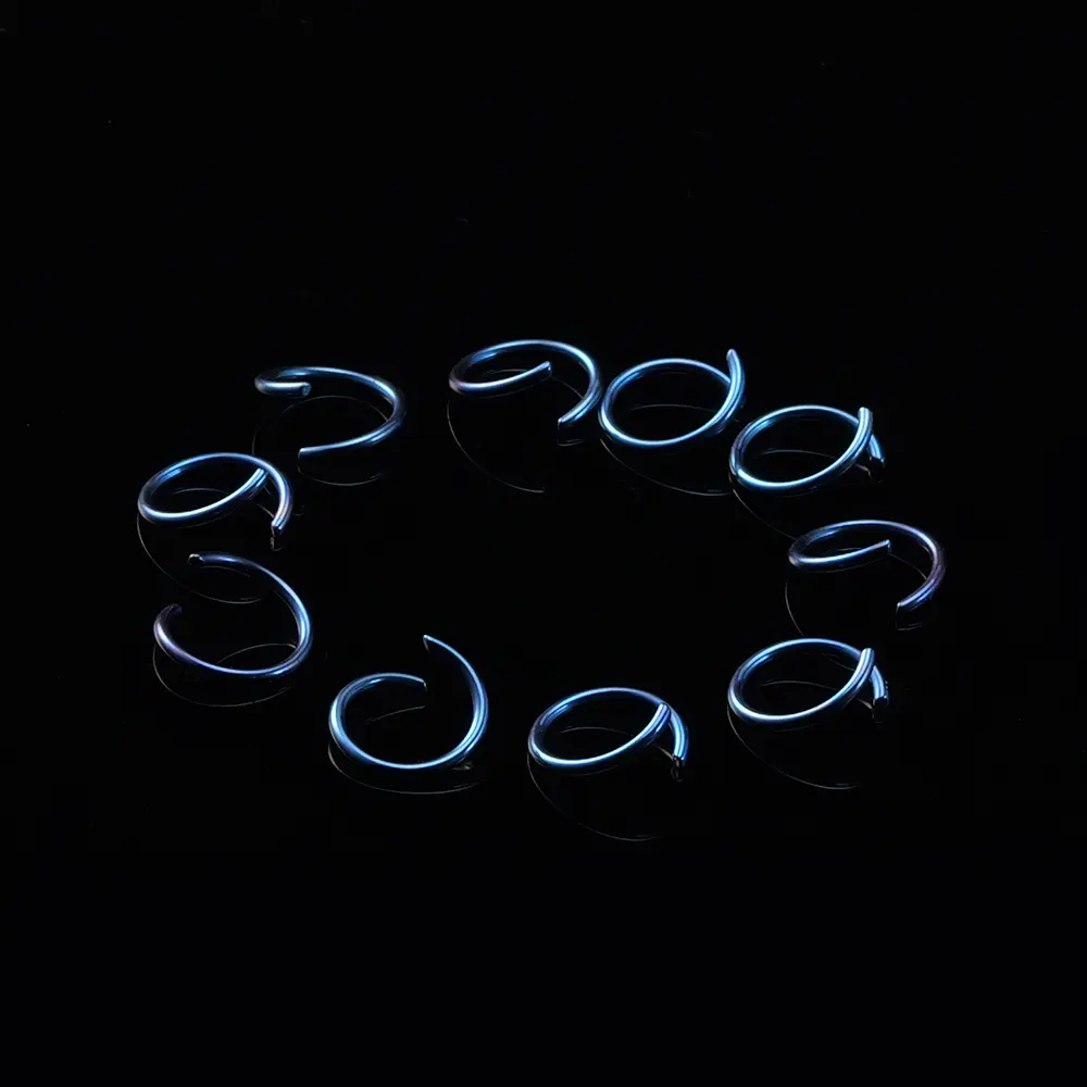 10pcs Open Style Ring Titanium Alloy Keyring Titanium Keychain Outdoor Tool Accessories