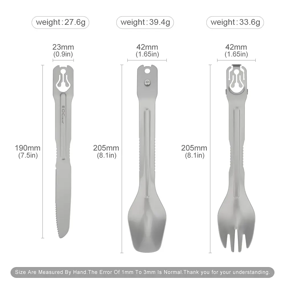 Stainless Steel Detachable Assembled Tableware Spoon Outdoor Camping Fork Travel Supplies Man Gift