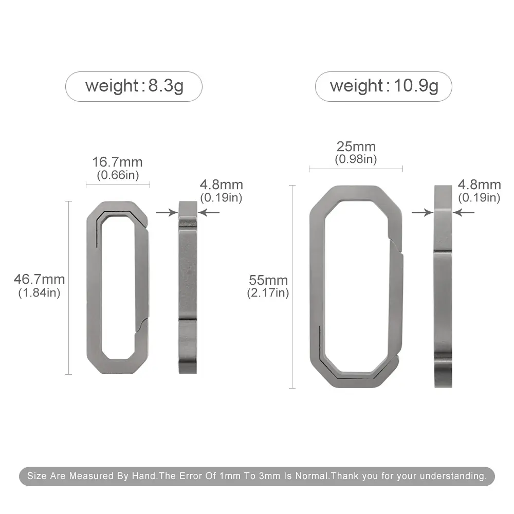 S/L Titanium Alloy Buckle EDC Outdoor Tool Keychain Accessories