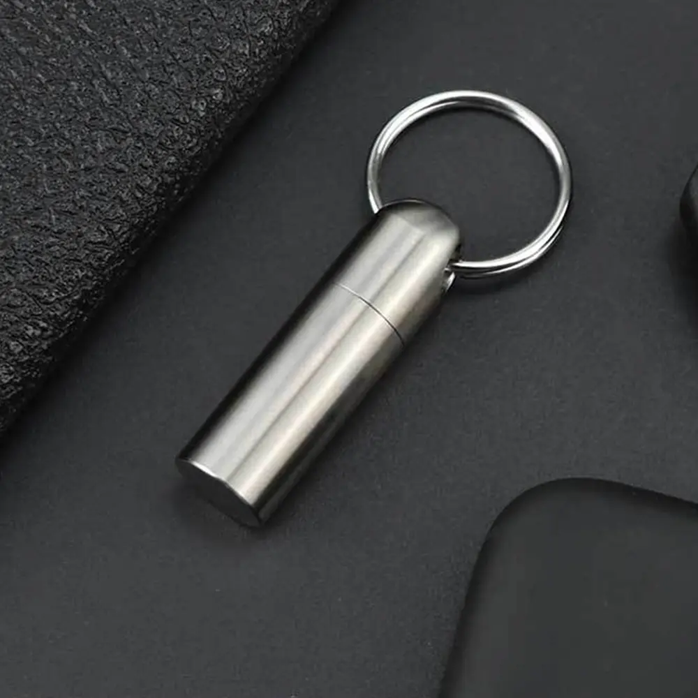 Titanium Alloy Seal Bottle Portable Pill Box Canister Waterproof Moisture-proof Outdoor Tool EDC