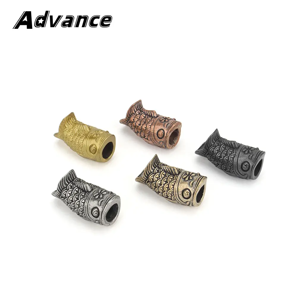 Koi Fish Brass DIY Paracord Bead Umbrella Rope Cord Outdoor Tool Pendant