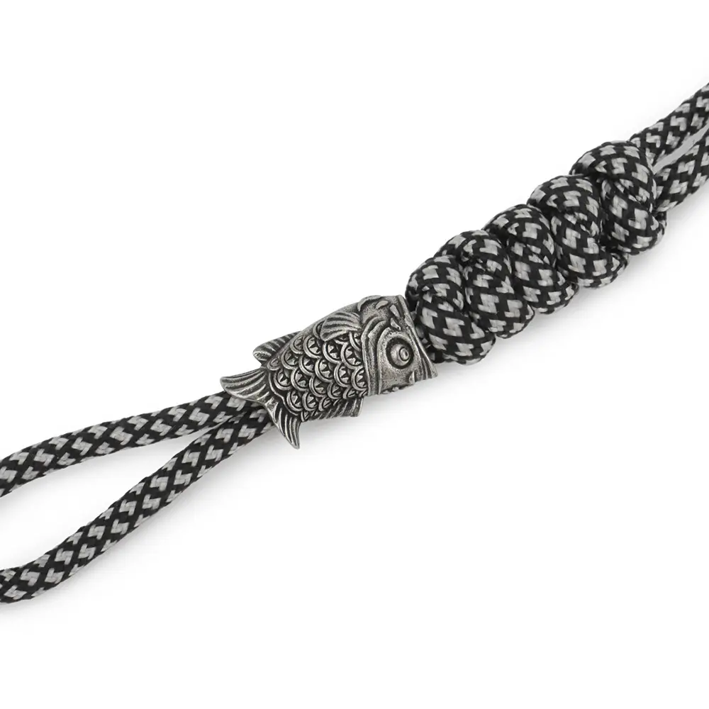Koi Fish Brass DIY Paracord Bead Umbrella Rope Cord Outdoor Tool Pendant