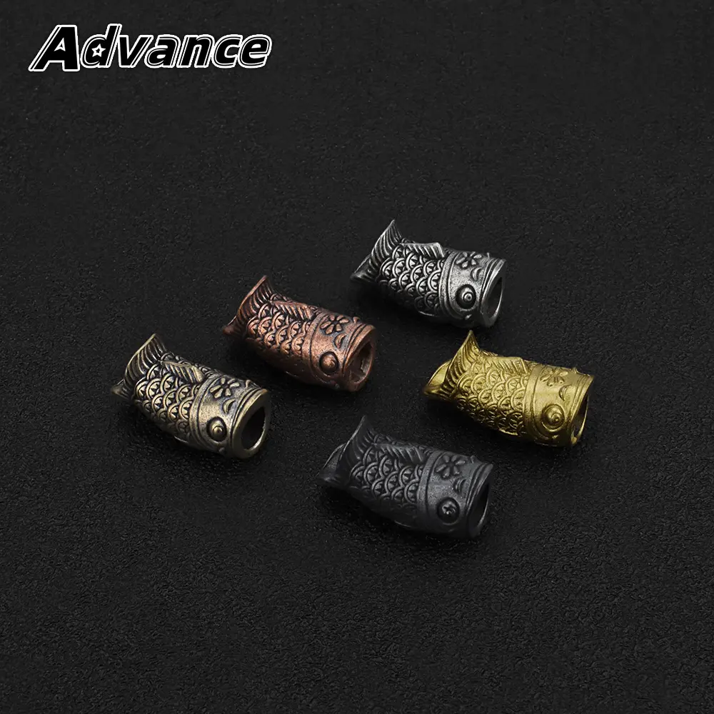 Koi Fish Brass DIY Paracord Bead Umbrella Rope Cord Outdoor Tool Pendant