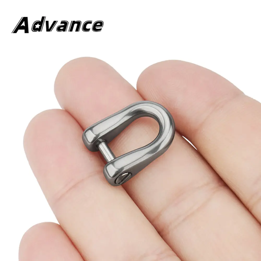 Mini Small Titanium Alloy D Shape Horseshoe Buckle Connect Car Key Chain Buckle Outdoor EDC Tool