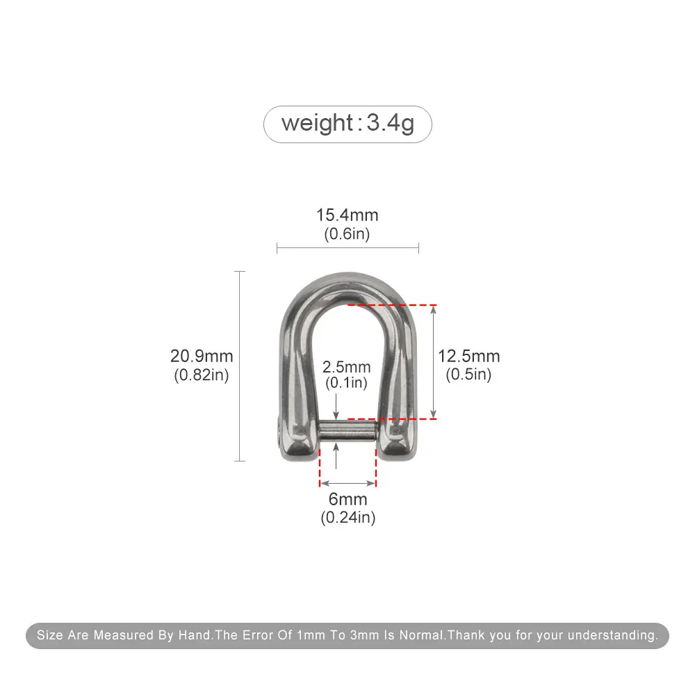 Mini Small Titanium Alloy D Shape Horseshoe Buckle Connect Car Key Chain Buckle Outdoor EDC Tool