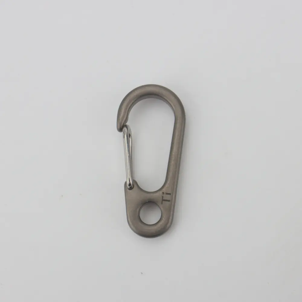Stonewashed Simple Titanium Keychain EDC Outdoor Tool Titanium Buckle
