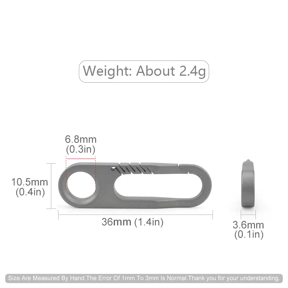 Titanium Alloy Key Chain Zipper Buckle DIY Accessories Keyring EDC Outdoor Tools