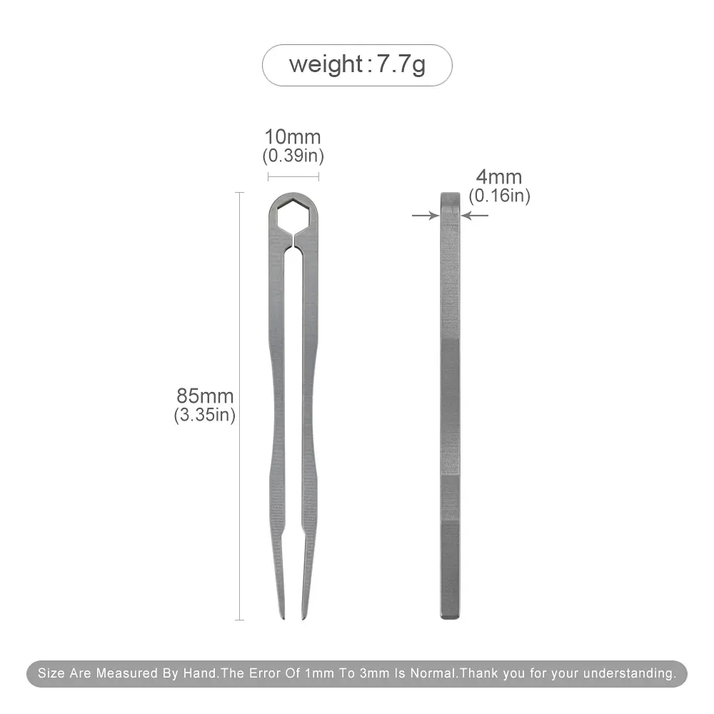 Simple Non-slip Titanium Tweezers Titanium Alloy Clip Portable Tweezer Nipper EDC Outdoor Tool