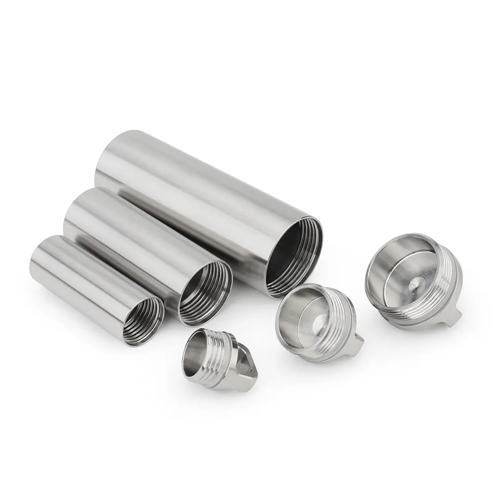 Titanium Alloy Seal Bottle Portable Waterproof Storage Box Outdoor Accessories Camping Tool Pendants