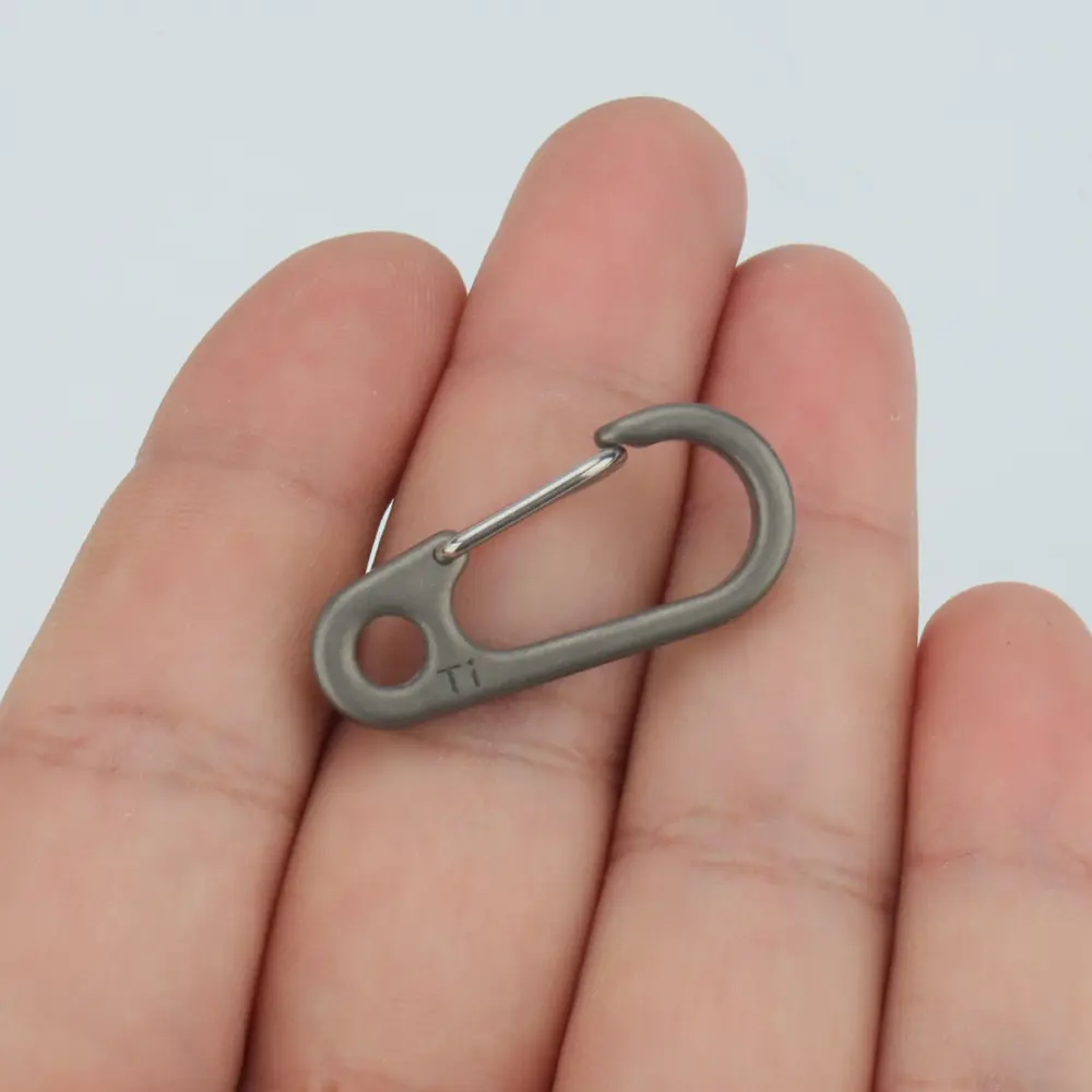 Stonewashed Simple Titanium Keychain EDC Outdoor Tool Titanium Buckle