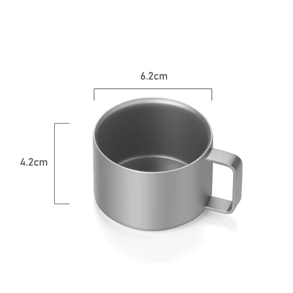 Small Titanium Coffee Cup Double Layer Cup Outdoor Camping Tableware