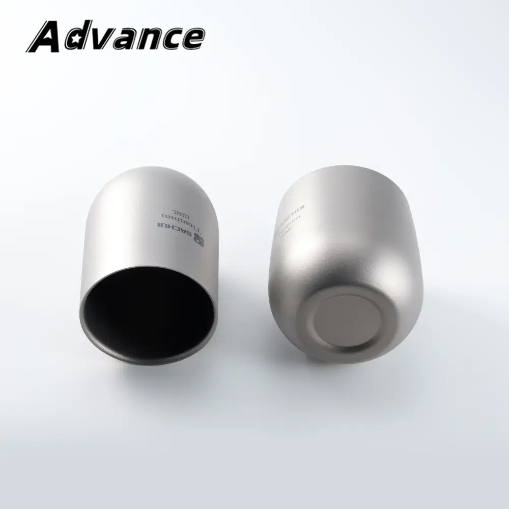 Small Size Double-layer Titanium Cup Outdoor Picnic Tableware Portable Camping Ultra-light Tea Water Coffee Cup Mug Drinkwa
