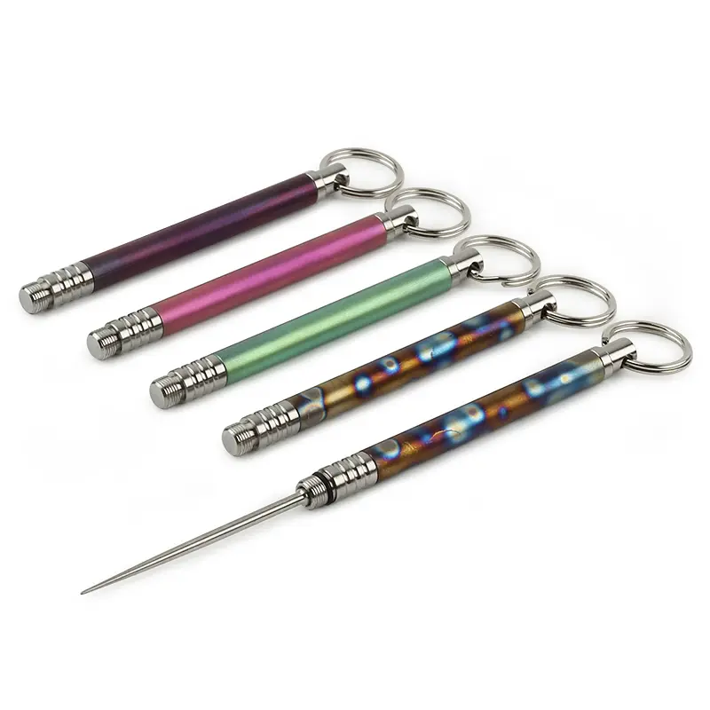 Flame Titanium Toothpick Multi Tools Fruit Fork Outdoor Lightweight Titanium Alloy Toothpick