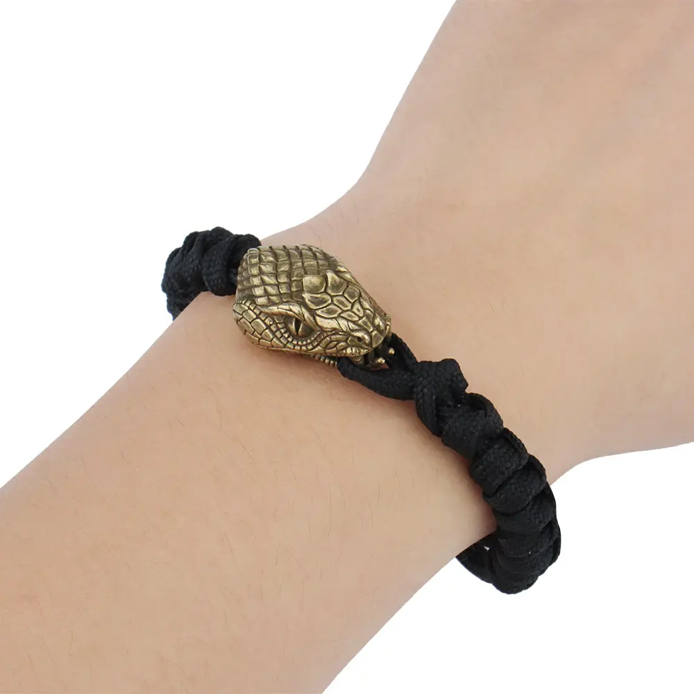 Snake Head Brass Knife Beads Paracord Lanyard Pendant Bead DIY Braided Hand Rope