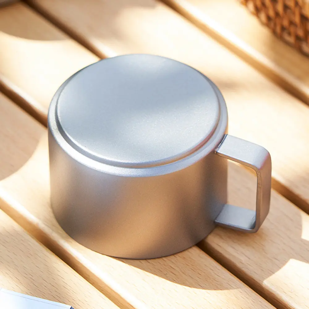 Small Titanium Coffee Cup Double Layer Cup Outdoor Camping Tableware