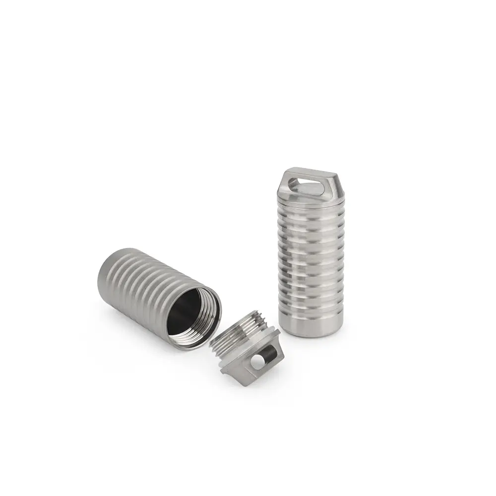 Small Titanium Alloy Waterproof Bottle Mini Storage  Bottles Key Chain Accessories Outdoor Camping Tool EDC