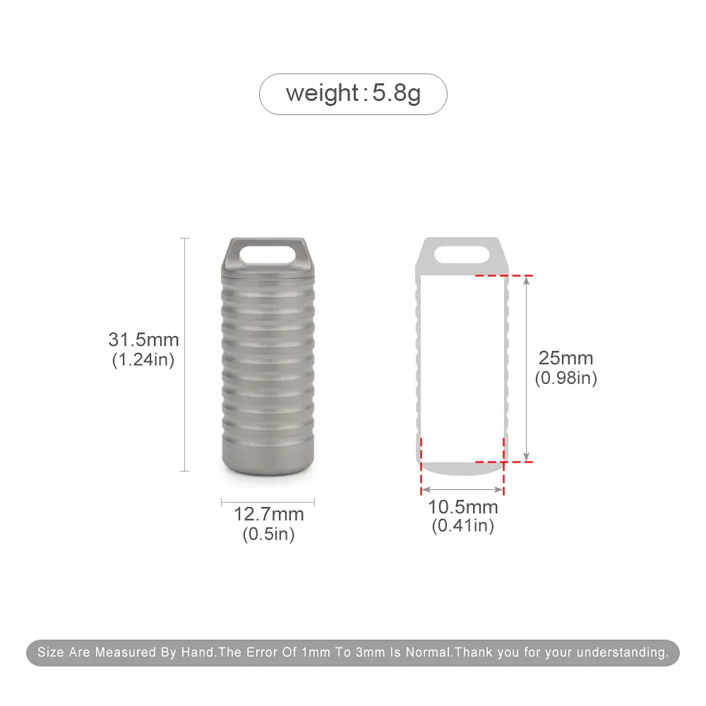 Small Titanium Alloy Waterproof Bottle Mini Storage  Bottles Key Chain Accessories Outdoor Camping Tool EDC
