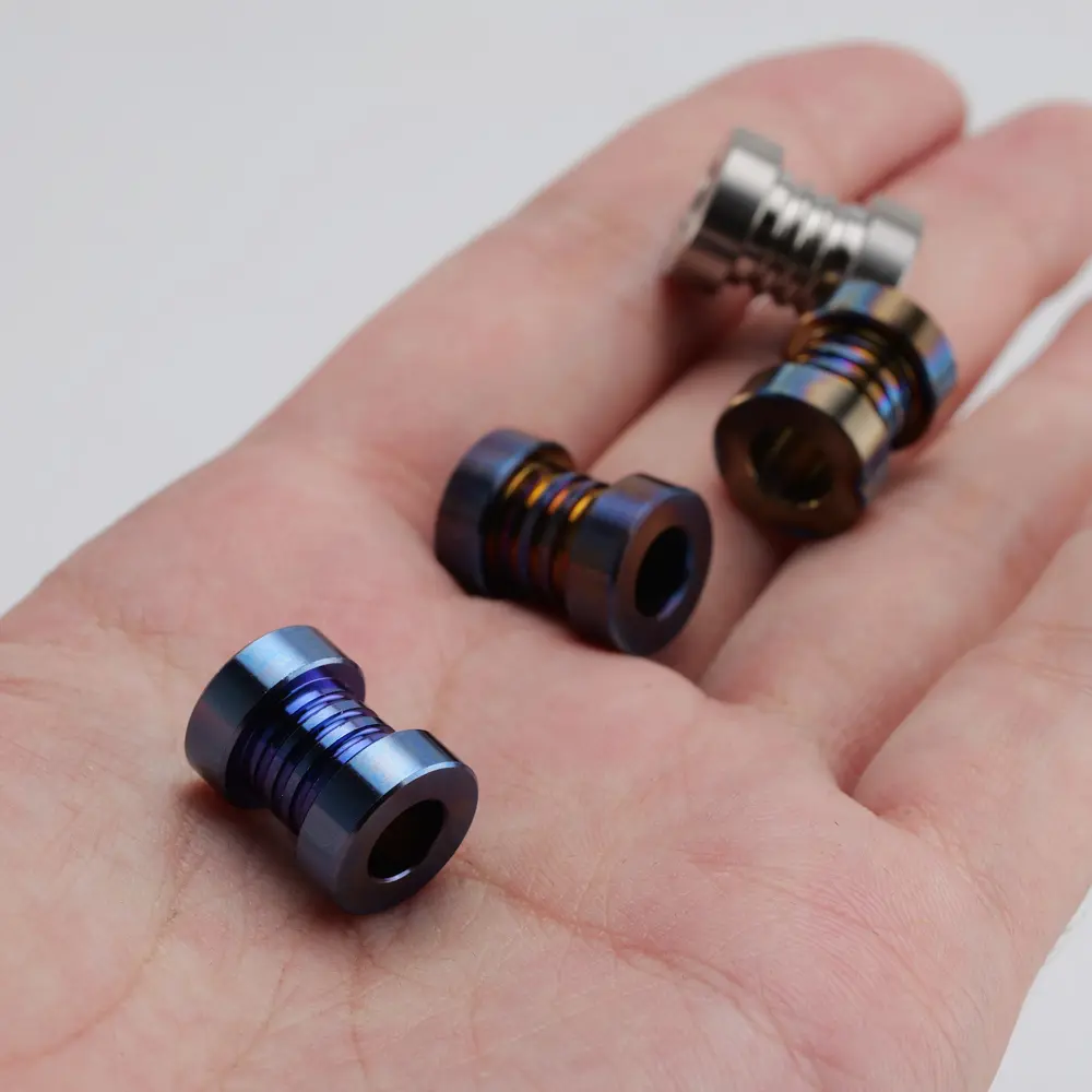 DIY Titanium Alloy Knife Beads Paracord Umbrella Rope EDC Screw Thread Paracord Bead Zipper Accessories
