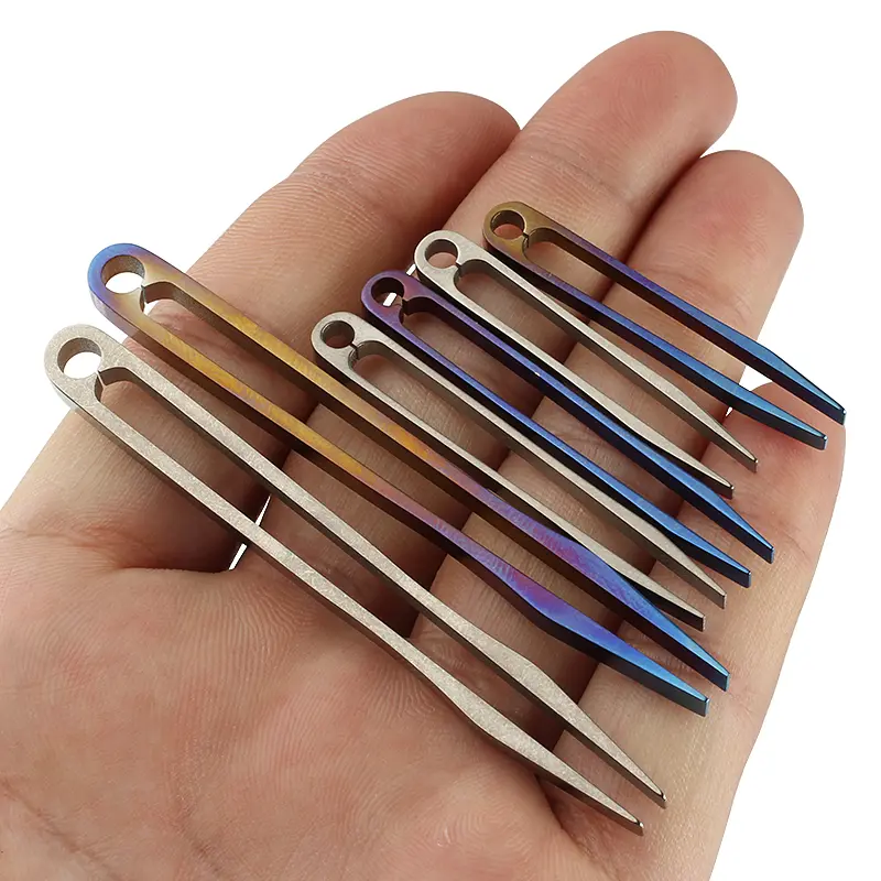 S/M/L Blue Titanium Alloy Portable Small Tweezers Silvery Mini Clip EDC Outdoor Tools