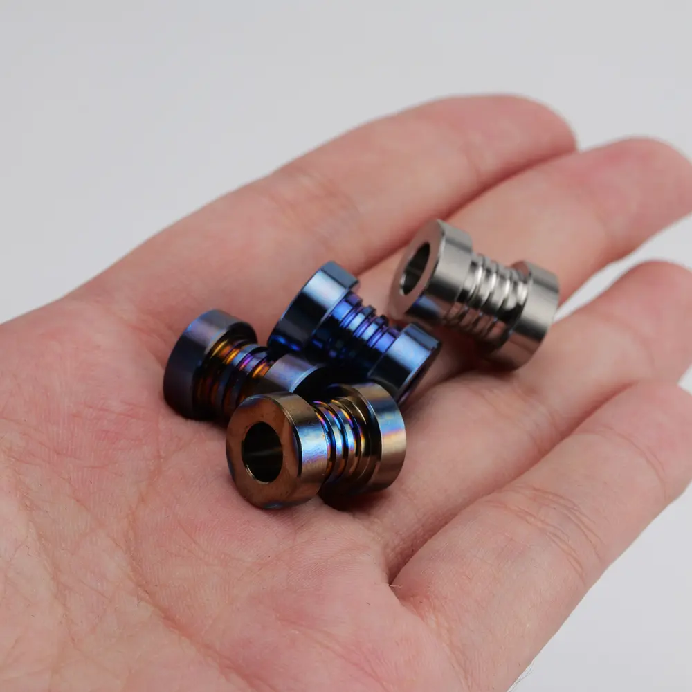 DIY Titanium Alloy Knife Beads Paracord Umbrella Rope EDC Screw Thread Paracord Bead Zipper Accessories