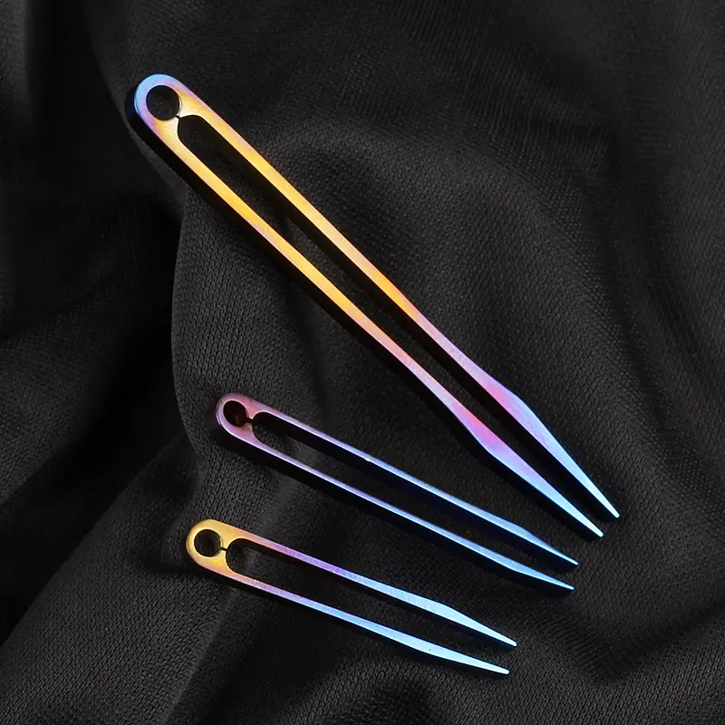 S/M/L Blue Titanium Alloy Portable Small Tweezers Silvery Mini Clip EDC Outdoor Tools