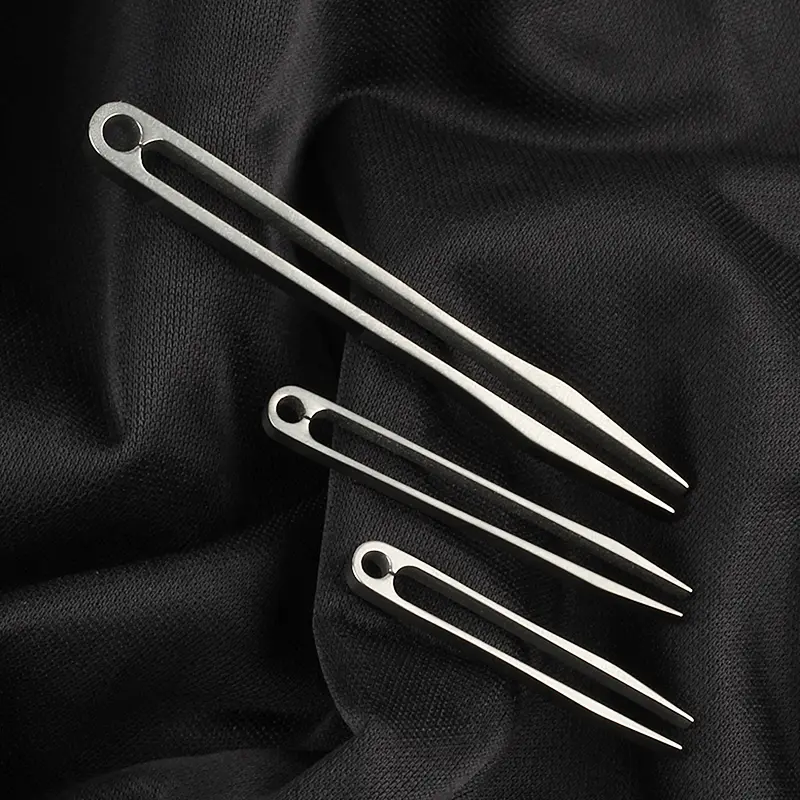 S/M/L Blue Titanium Alloy Portable Small Tweezers Silvery Mini Clip EDC Outdoor Tools
