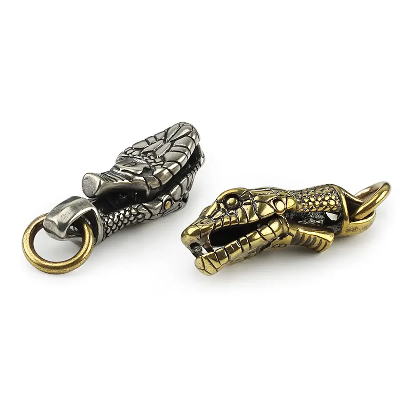 Brass Snake Head Keyring Copper Snake Buckle Outdoor Tool DIY Car Hanging Accessories