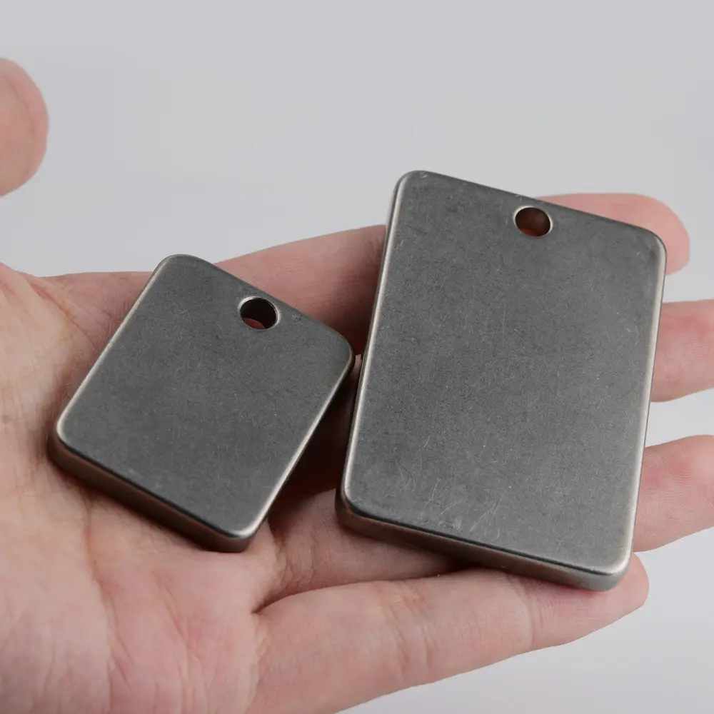 S/L Titanium Alloy Blank Plate Keychain Pendant Titanium Outdoor Tool Accessories