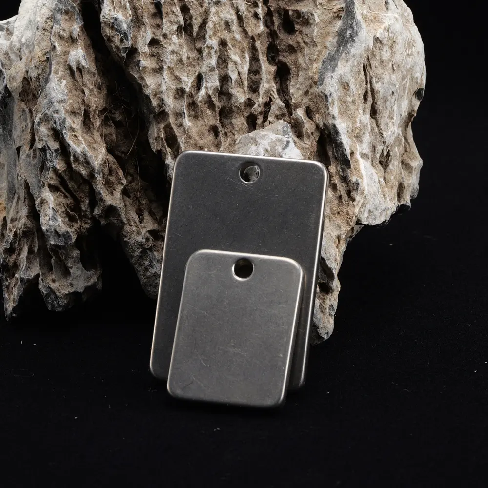 S/L Titanium Alloy Blank Plate Keychain Pendant Titanium Outdoor Tool Accessories